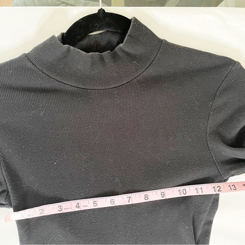 Abercrombie & Fitch A&F long sleeve ribbed knit mock neck mini dress black M - Picture 7 of 12
